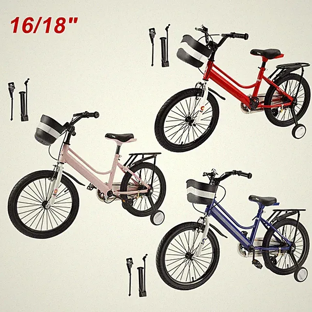 16"/18" Kids Bike for Boys and Girls with auxiliary wheels & Rack & Basket E4