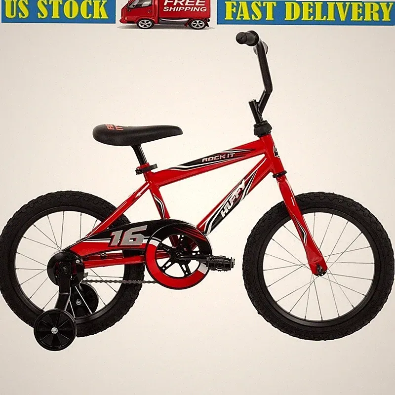 16 Inch Kids Bicycle Training Wheels Boys Bike Safe Easy Ride Adventure Fun Red