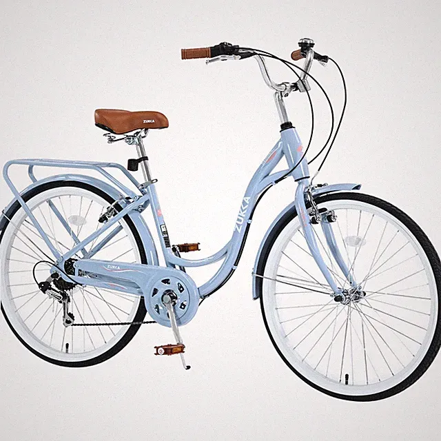 7 Speed Bike Steel Frame Blue 24 inch Ladies Aluminum Alloy Bicycle for Women