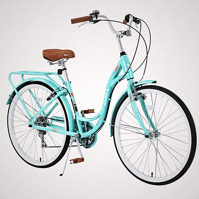 7 Speed Bike Steel Frame Green 24 inch Ladies Aluminum Alloy Bicycle for Women