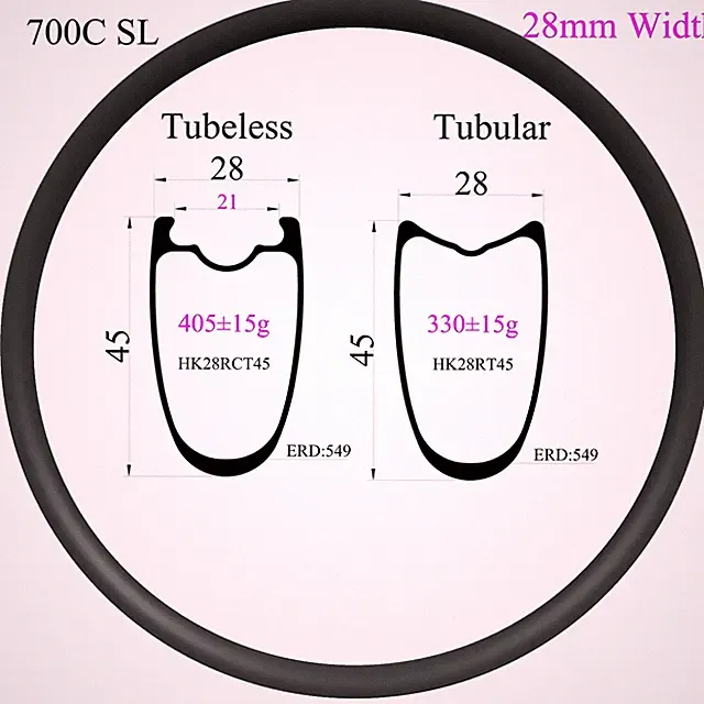 700C Gravel Bike Carbon Rim Tubeless Clincher Road Bicycle Wheel 16-32 Holes