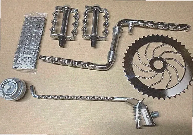 VINTAGE LOWRIDER CRANK PACKAGE CHROME 6 FOR 26" BEACH CRUISER/LOWRIDER BICYCLES.
