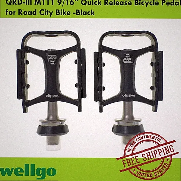 Wellgo QRD-III M111 9/16" Quick Release Bicycle Pedal for Road City Bike - Black